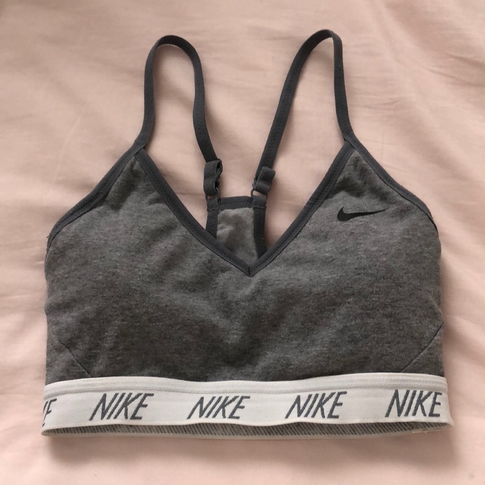 Grey Nike padded sports bra